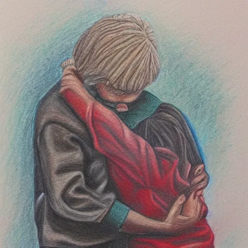 Prompt: a painting about loss, color pencil drawing