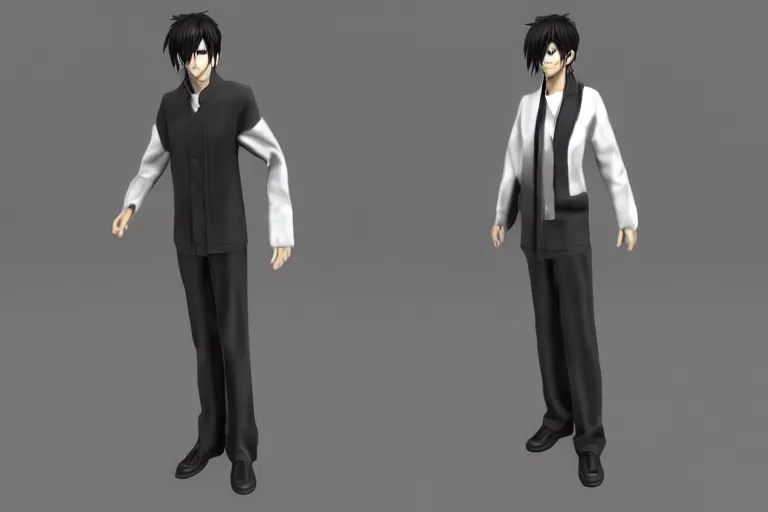 Image similar to hououin kyouma, 3d rendered