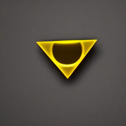 Prompt: yellow glowing triangle with one eye