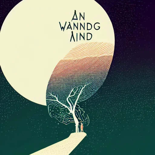 Image similar to a wandering mind, logo without text, simple white background victo ngai, kilian eng, vector art