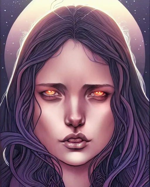 Image similar to fantasy comic cover art of a beautiful scared girl with tears in her eyes, illustration by jenny frison and sana takeda, intricate details, stunning inking lines, stunning gradient colors, 4 k, hd, artstation, award winning