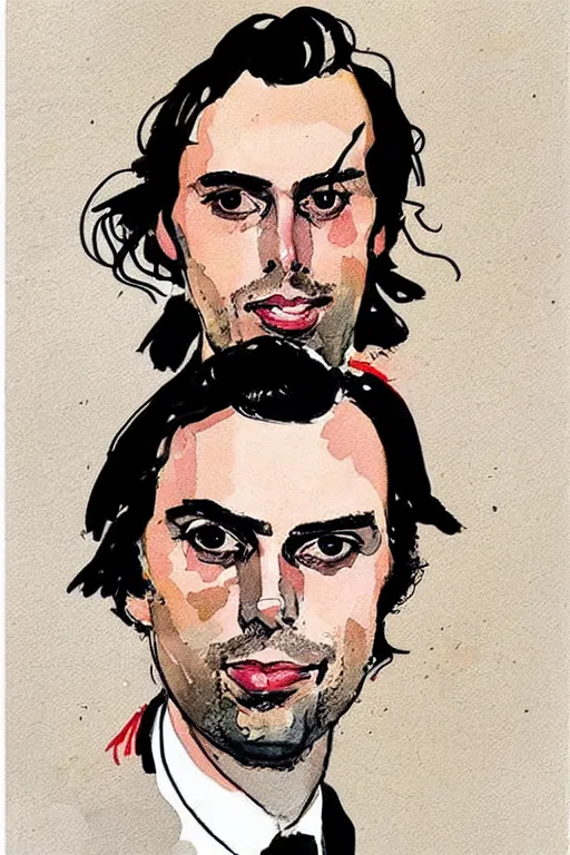 Prompt: beautiful portrait of Thierry Baudet by Milo manara and David downton