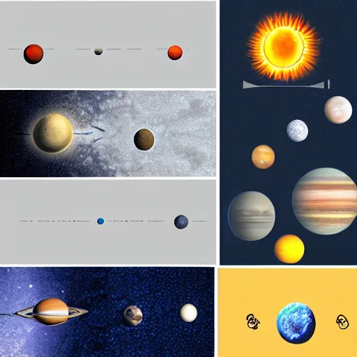 Prompt: solar system, knolling, studio photo