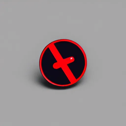 Image similar to a photo of a retro 1 9 5 0 s minimalistic simple clean fire warning enamel pin, no text, studio lighting, behance