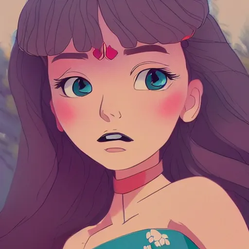 Image similar to a beautiful female princess disney styled character, ultra detailed, sunrise, portrait, coherent, symmetry, trending on artstation, by studio ghibli