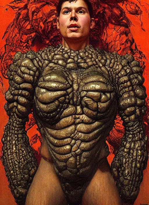 Prompt: full body and head portrait of zygon, dynamic action, by lawrence alma-tadema and zdzislaw beksinski and norman rockwell and jack kirby and tom lovell and greg staples, artstation creature art