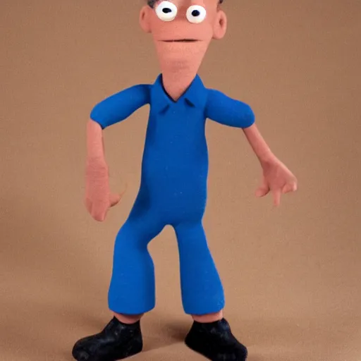 Image similar to claymation man wide head