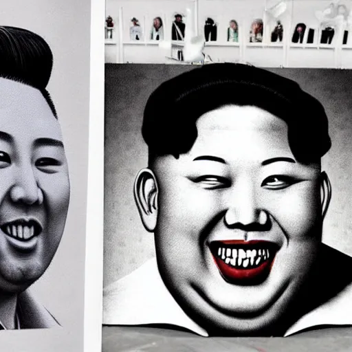 Prompt: A realistic portrait of the love child of Kim Jong Un and Dennis Rodman