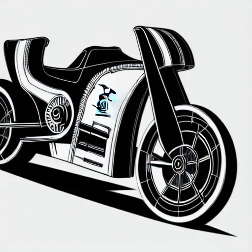 Prompt: a rolls royce cyberpunk bike, vector illustration, stylized, h r giger