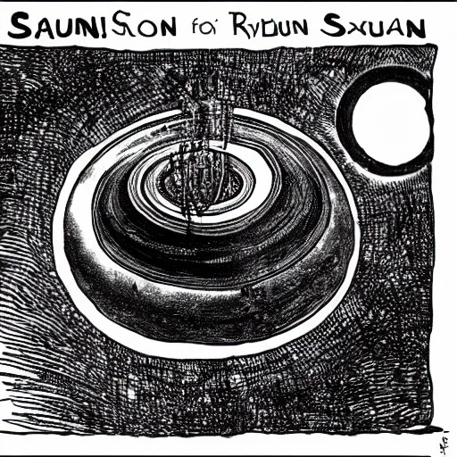 Image similar to Sauron jealous of Saturn's great rings