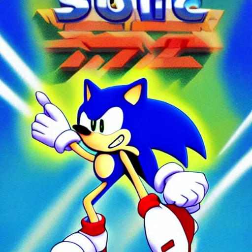 Image similar to sonic the hedgehog by studio ghibli, digital art