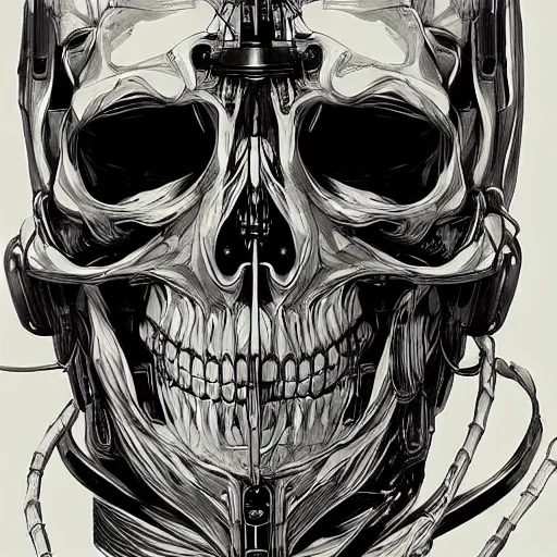 Prompt: anime manga skull portrait young man skeleton, astronaut space, intricate, elegant, highly detailed, digital art, ffffound, art by JC Leyendecker and sachin teng