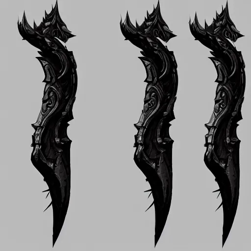 Image similar to fantasy weapon, black dagger, concept art, game art, fantasy, digital painting, artstation