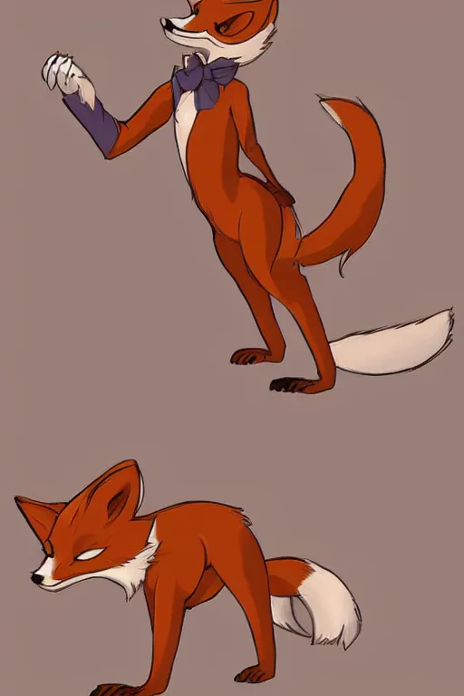 Image similar to an anthropomorphic fox, fursona!!! by don bluth, by kawacy, trending on artstation, full body