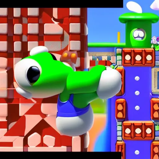 Image similar to gopro footage of toad running through level in super mario bros 2