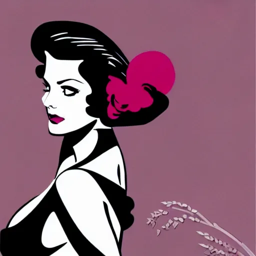 Prompt: beautiful digital illustration of Vivien Leigh by Patrick Nagel artist