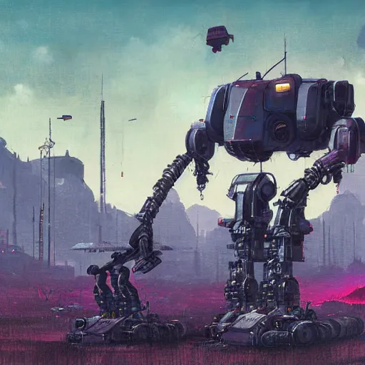 Image similar to atlas mech of mechwarrior by Simon Stålenhag, photorealistic