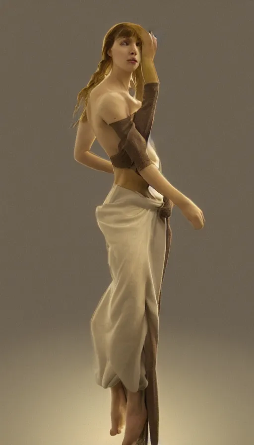 Prompt: a elegant girl wearing backless sweater, full body, by alphonse mucha, octane render