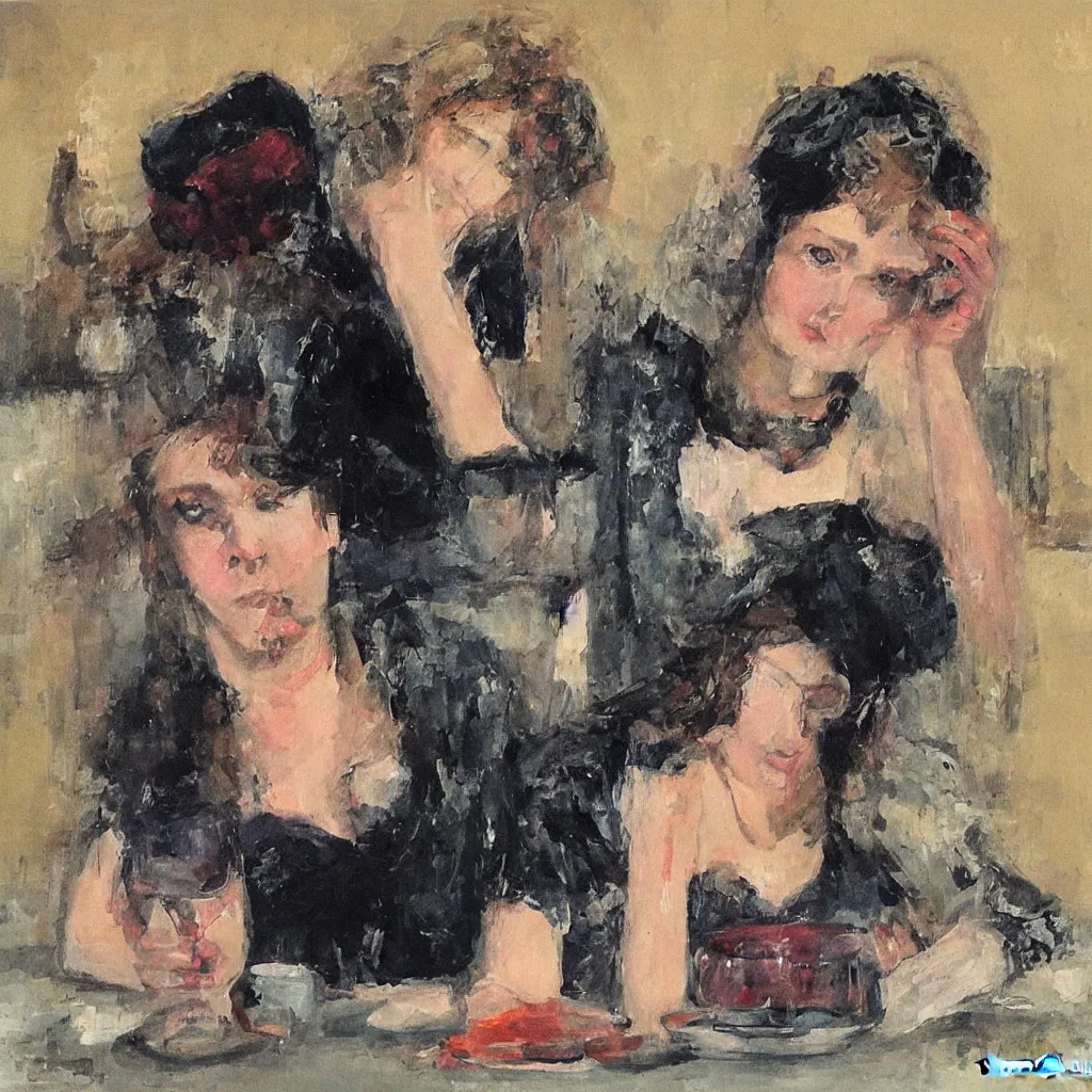 Prompt: Drunken lady by Marietta Robusti