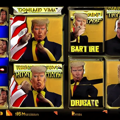 Image similar to donald trump in mortal kombat video game, screenshot