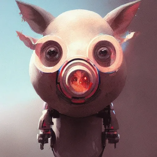 Image similar to 🤖🐷, digital Art,hyperrealist, artstation, greg rutkowski