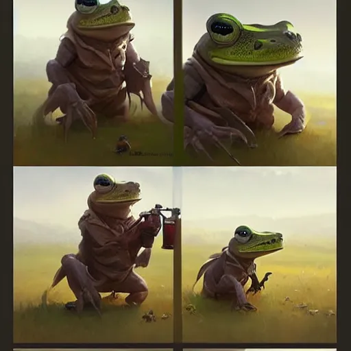 Image similar to 🍺🐸digital Art, Greg rutkowski, Trending artstation, cinematic