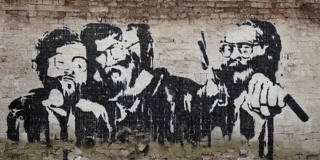 Image similar to bearded nation by banksy