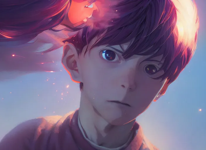 Prompt: highly detailed portrait of a boy with thunder powers, in anime key visual, stephen bliss, 8 k, unreal engine, fantasy art by greg rutkowski, loish, rhads, ferdinand knab, makoto shinkai and lois van baarle, ilya kuvshinov, rossdraws, tom bagshaw, global illumination, radiant light, detailed and intricate environment