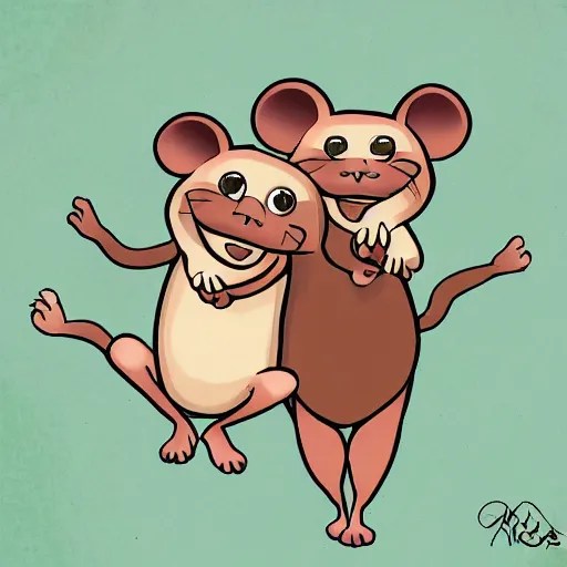 Prompt: an hybrid of a 🐭 and a 🐒