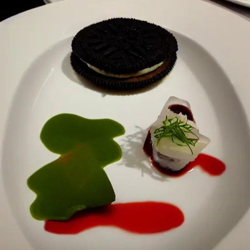 Image similar to Alinea dish Toreo - it's toro tuna that looks exactly like an oreo