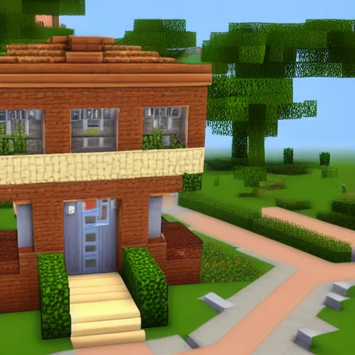 Prompt: A the sims 4 style house built in Minecraft