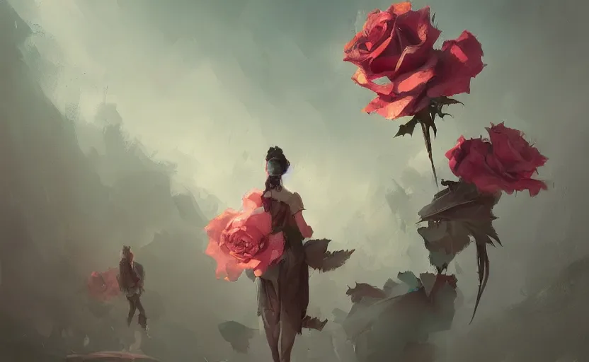 Image similar to a painting of virtualrose trending on artstation in the style of greg rutkowski