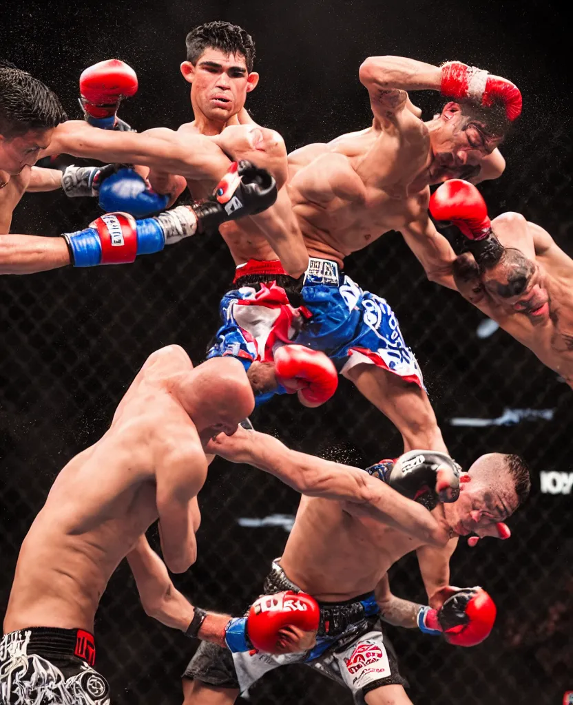 Image similar to chito vera knocks out dominick cruz via headkick, by annie leibovitz and steve mccurry, natural light, detailed face, canon eos c 3 0 0, ƒ 1. 8, 3 5 mm, 8 k, medium - format print