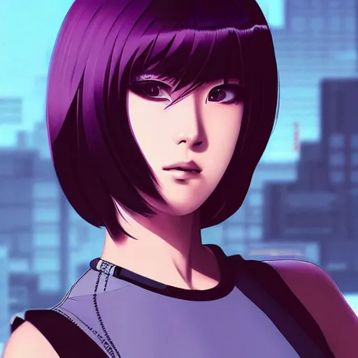 Image similar to Jisoo is Major Motoko Kusanagi by Ilya Kuvshinov