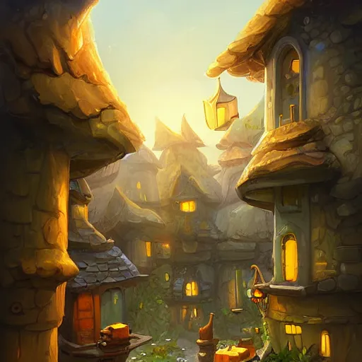 Prompt: a house made of cheese, fantasy, digital art, highly detailed, by andreas rocha