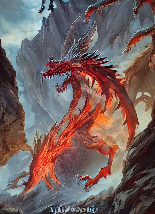 Prompt: symmetrical giant dragon head, cinematic romantic magical, greek myth, masterpiece, side profile, crazed, deep dark armor, luminescent, greek myth, wisdom, bloody red colors, by greg manchess, huang guangjian, gil elvgren, sachin teng, greg rutkowski, jesper ejsing, ilya kuvshinov