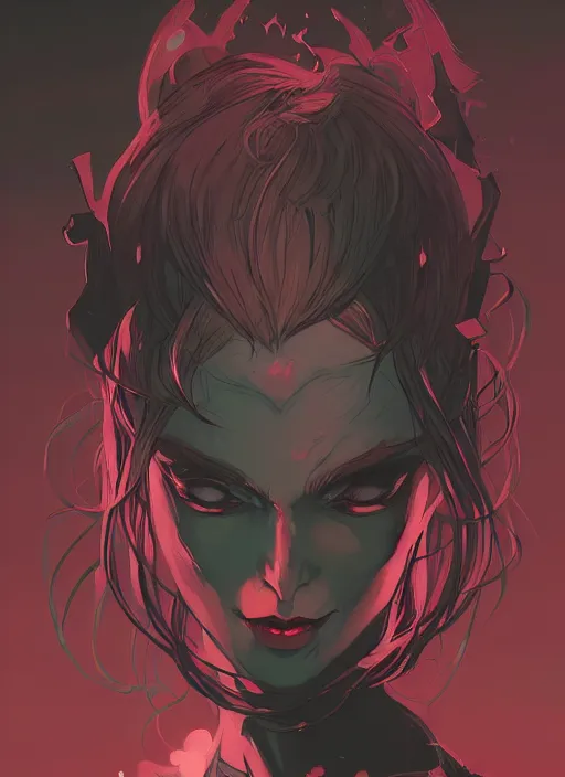 Image similar to portrait of beautifull succubus, cute face. dark fantasy, d & d, artstation, art by petros afshar, tom whalen, laurie greasley and greg rutkowski and ilya kuvshinov