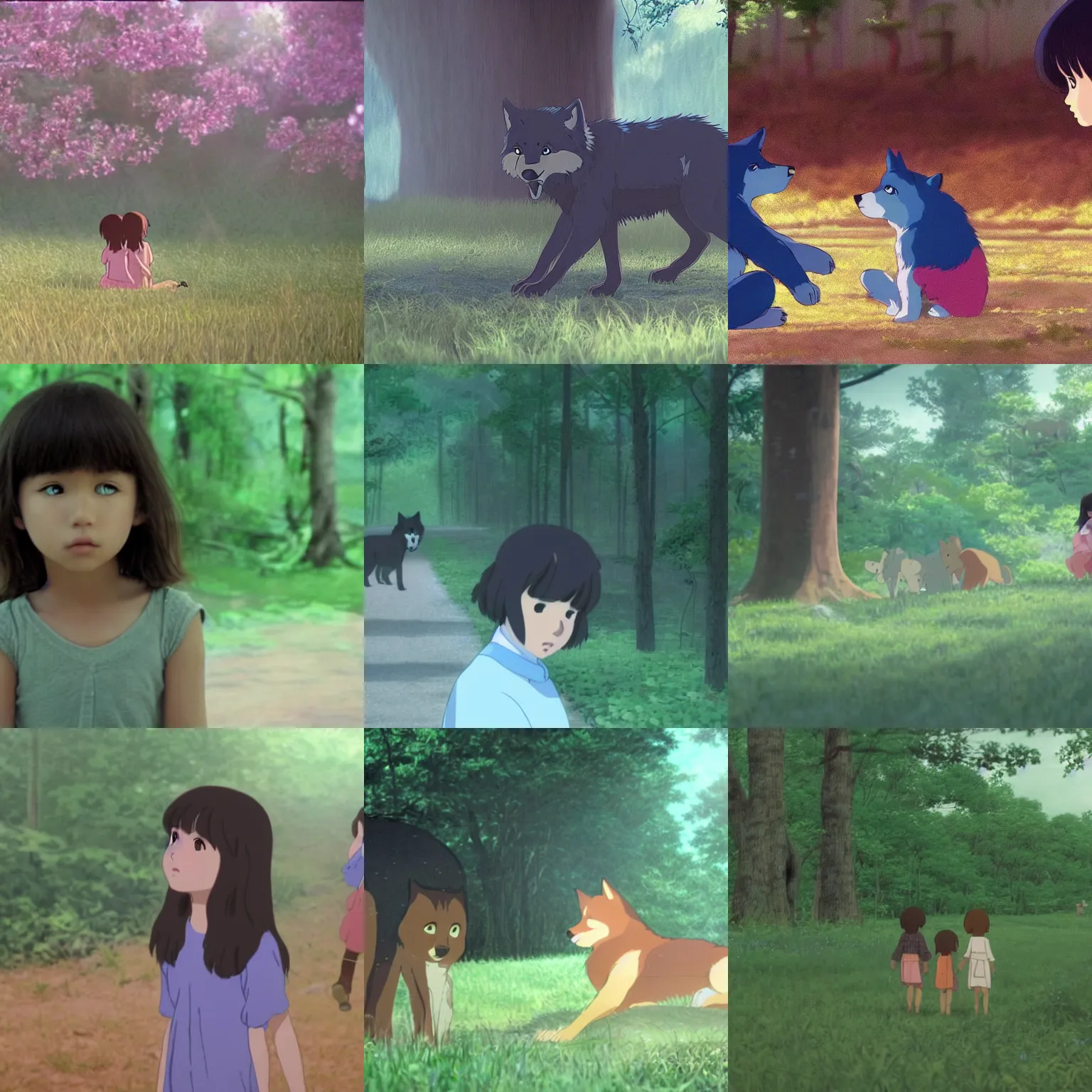 Prompt: a film still from wolf children ( 2 0 1 2 )