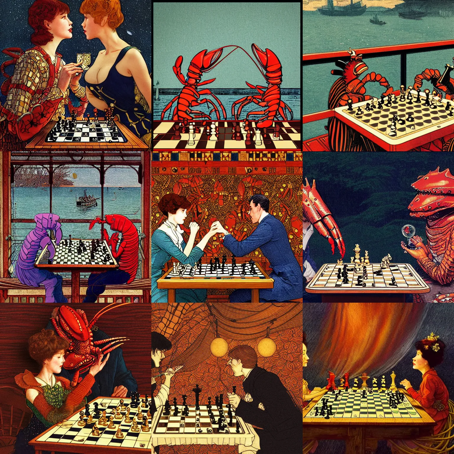 chess boxing in the style of enki bilal, Stable Diffusion