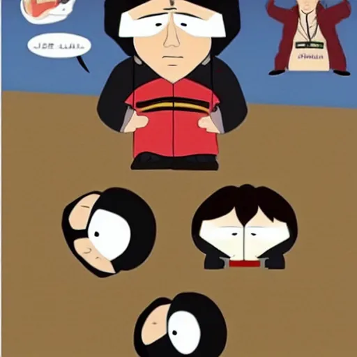 Image similar to jackie chan, in the style of south park