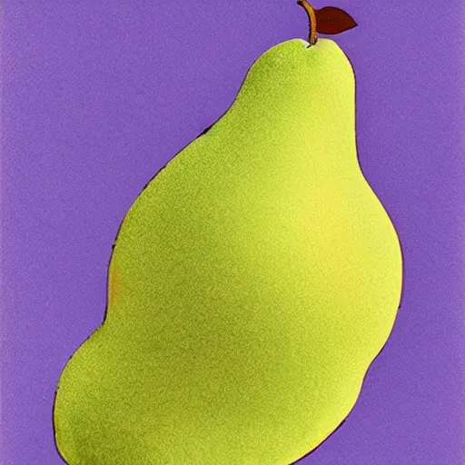 Prompt: a pear in the shape of a woman silhouette