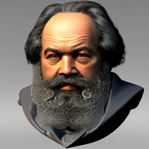 Prompt: karl marx as dieselpunk android, highly detailed portrait, unreal engine