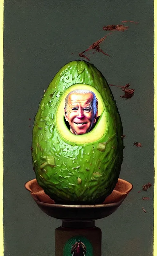 Prompt: joe biden as a avocado painting by chiara bautista, beksinski and norman rockwell and greg rutkowski weta studio, tom bagshaw and lucasfilm