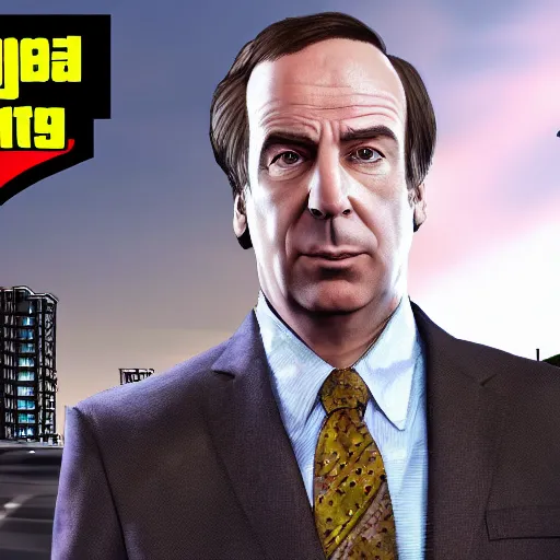 Prompt: saul goodman in the style of the gta v loading screen, 4 k, accurate, intricate, hyper detailed