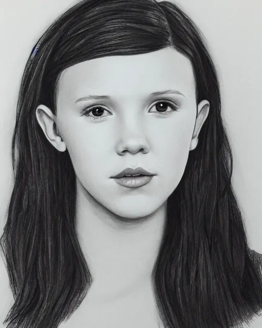 Image similar to pencil portrait of millie bobby brown