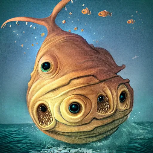 Image similar to Ocean Giant Creature Bloop, digital art