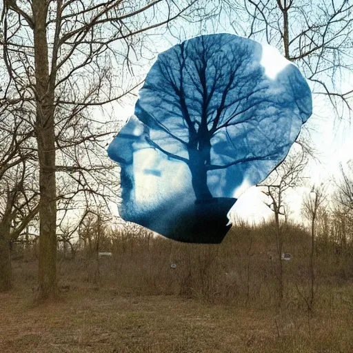 Image similar to a photo of a tree in the shape of walter white's head.