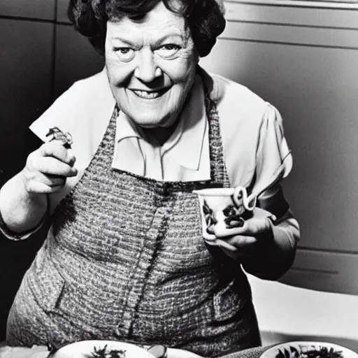 Image similar to photo of julia child as a calico critters