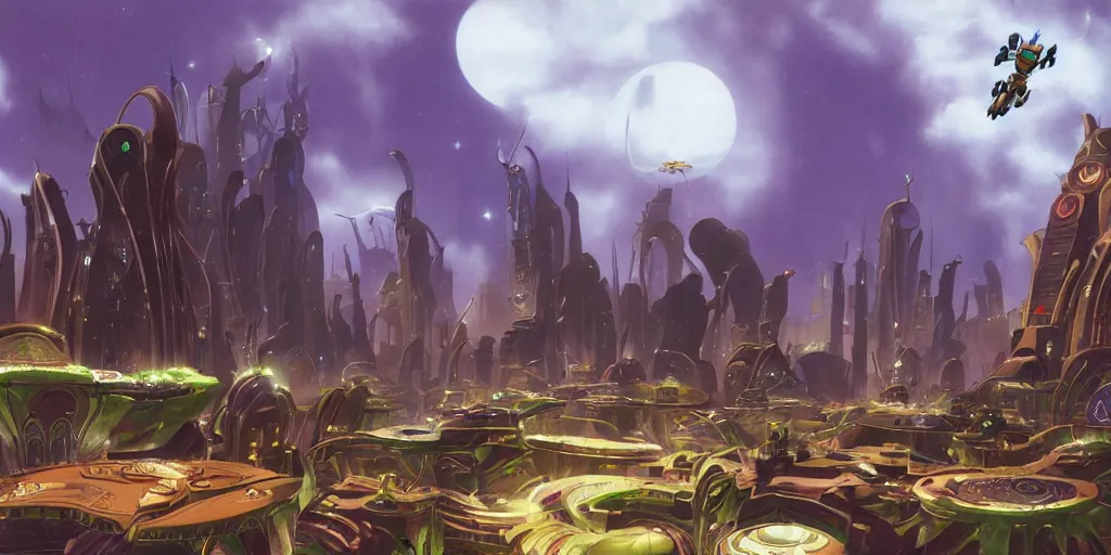 moebius matte painting of aphelion from ratchet & clank | Stable ...