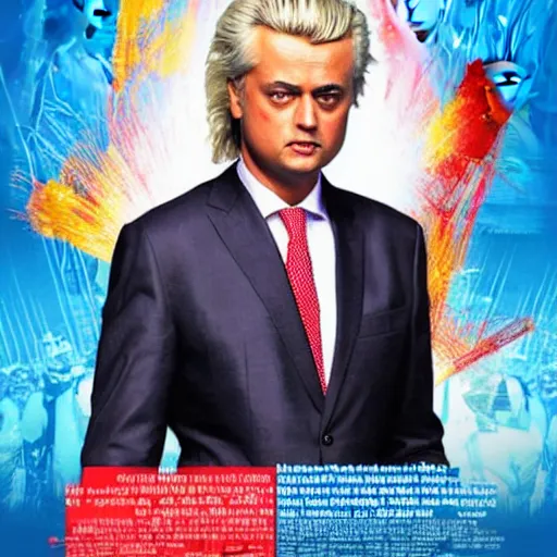 Prompt: geert wilders in bollywood movieposter